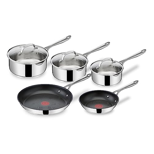 Tefal E304S544 Jamie Oliver, Set Da 5 Pezzi, In Acciaio Inox, 18/8