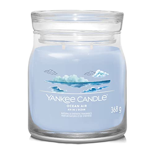 Yankee Candle Candela Profumata Signature | Ocean Air, Candela In Barattolo Medio Con Doppio Stoppino, Miscela Di Cera Di Soia, Candela A Combustione