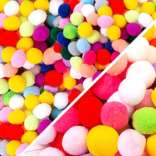 600 Pz Pom Pom Artigianato, 8Mm E 25Mm Pom Pom Artigianato, Fare Palline Cheerleader, Forniture Hobby E Fai Da Te Creativo Vari Colori Misti
