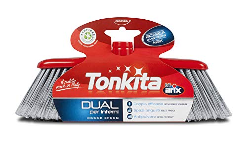 Tonkita - Scopa Per Interni Dual, Doppia Efficacia, Spazi Angusti, Antipolvere