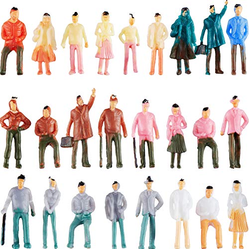 Gejoy 100 Pezzi Personaggi Figurine Modellini Di Treni In Plastica Architettonica Personaggi Personaggi Piccoli Personaggi Seduti E In Piedi Per Scene