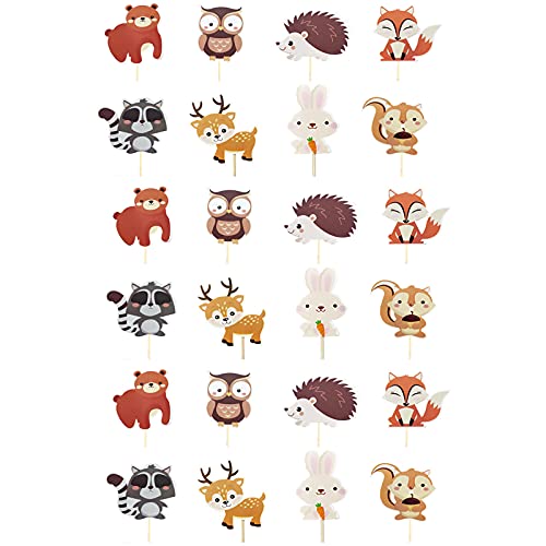 24 Pezzi Decorazione Per Cupcake, Set Di Decorazioni Per Torte, Decorazione Della Torta Per La Festa Degli Animali, Per Feste Di Compleanno, Matrimoni