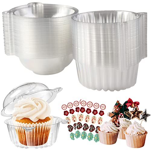 Surflyee 50Pz Scatola Per Cupcake,Scatole Per Torta,Confezionare Dei Mini Tortini Monoporzione,Usate Per Torte, Insalate,Adatte Per Feste, Matrimoni,