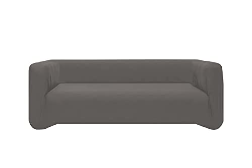 Gemitex Copridivano Flexy 3 Posti Grigio Made In Italy By Universale Bielastico Con Bastoncini Tenditessuto