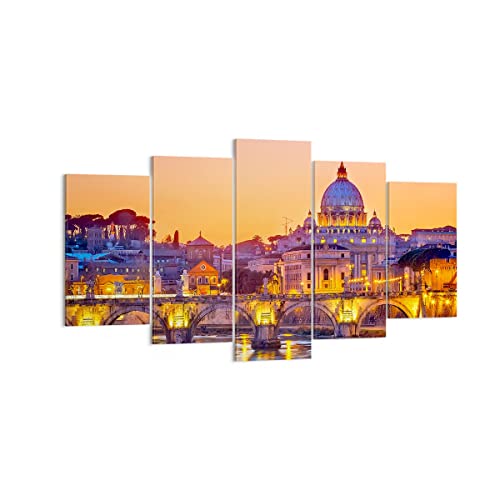 Quadri Moderni Soggiorno Roma Italia Basilica Storia Quadro Su Tela 160X85Cm Stampe Da Parete Camera Da Letto Cucina 5 Pezzi Wall Art Canvas Grandi De