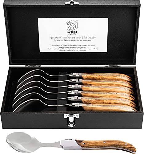 Laguiole Style De Vie, Cucchiaio Da Tavola, Luxury Line, 6 Pezzi, Legno D'Ulivo