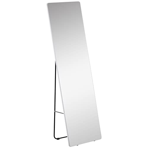 Homcom Specchio Da Terra E Parete Con Struttura In Alluminio, Specchiera Per Camera Da Letto, Ingresso E Bagno, 45X37X158.5Cm