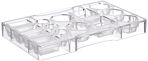 Decora 0050085 Stampo Professionale Cioccolatino Geometrico, 10 Cavità, Ø 40 X H 20 Mm, In Policarbonato, Ideale Per Realizzare Cioccolatini Lucidi E