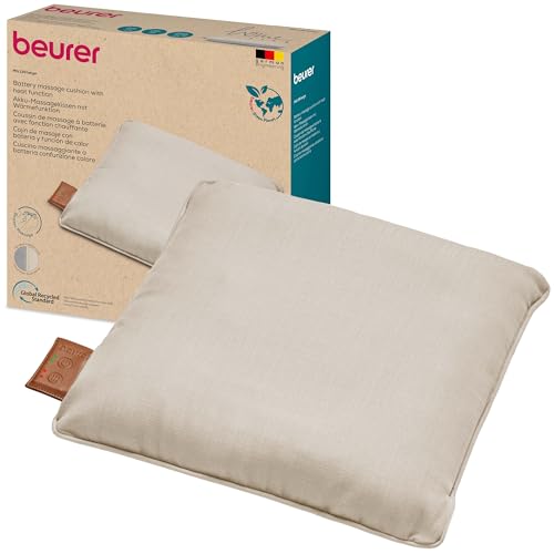 Beurer Mg 139 - Cuscino Massaggiante A Batteria Con Funzione Di Calore, Senza Fili Shiatsu, Calore Commutabile, Realizzato In Materiale Riciclato, Lav