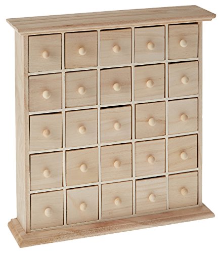 Artemio Cassettiera In Legno Con 25 Cassetti, Colore: Beige, 30 X 30 X 6 Cm