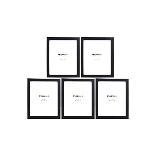Amazon Basics - Rettangolare Cornice Per Foto - 20 X 25 Cm, Nero, Confezione Da 5