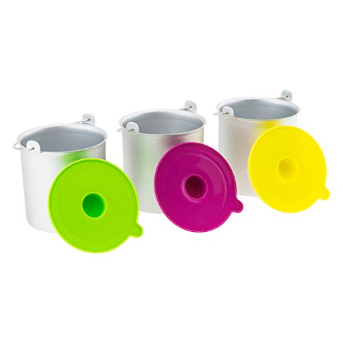 H.Koenig Bo318 Set Ciotole Per Gelateria Hf180, 1L, 3 Pezzi, Acciaio Inox