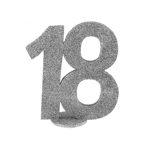 Santex 4752 – 18, Decorazione A Forma Di Numero, Verticale, Per Il 18° Compleanno, Colore: Argento