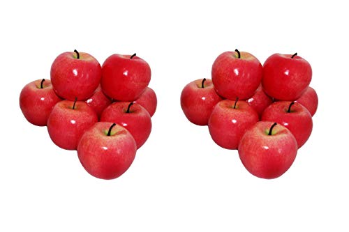 16 Mele Decorative Rosse, Verdure Artificiali, Decorazione Di Frutta E Verdura
