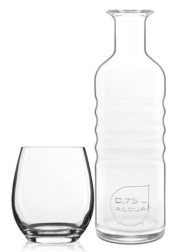 Bormioli Hydrosommelier Servizio 7 Pezzi, Vetro. Composto Da Una Bottiglia 0,75 Lt E 6 Bicchieri Acqua Cl 40.