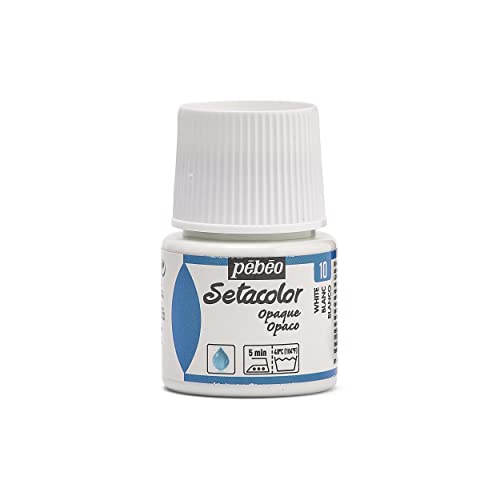 Pebeo - Setacolor, Colore Per Tessuti Opaco 45 Ml, Colore: Bianco