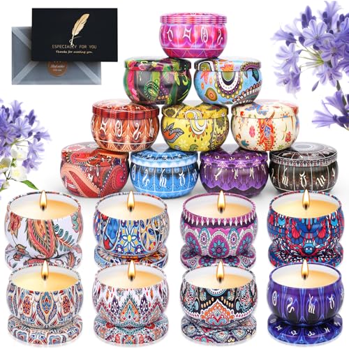 Yutuy Candele Profumate Natalizie,Set Di Candele Regalo Donna Compleanno,100% Cera Di Soia Naturale Candele,Aromaterapia Regalo Adatto Per Natale Comp