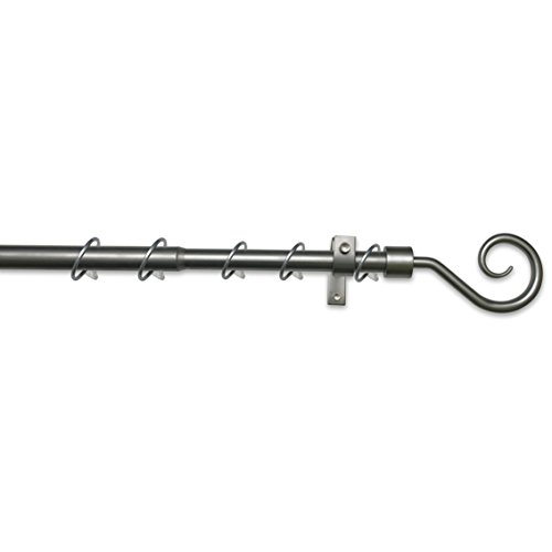 Gardinia 5854 Asta, Metallo, Set Hook Argento, 130-240 Cm