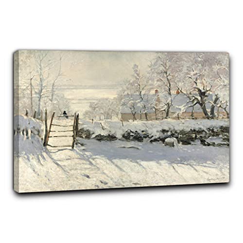 Niik Quadro + Telaio (Bc) La Gazza Di Claude Monet 60 X 41 X 1,7 Cm Falso D'Autore Stampa Su Tela