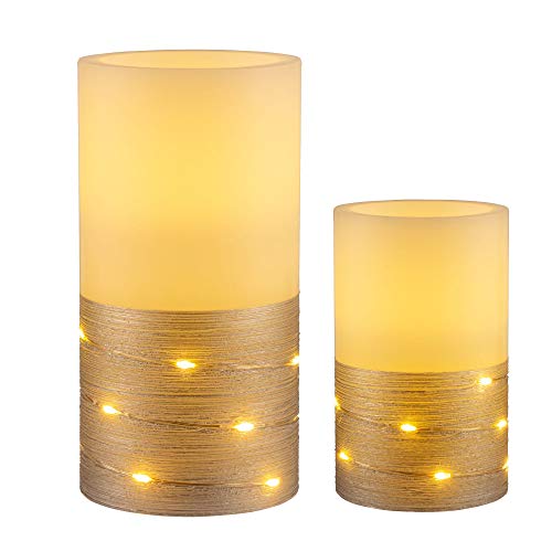 Pauleen Fairy Lights Candle 48120 Cera Con Batteria E Funzione Timer 6H Set Di 2 Candele A Led 0.4 W, Pendant Light