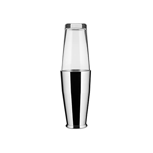 Alessi - 5050 - Agitatore Americano O Boston In Vetro E Acciaio Inossidabile 18/10 Esterno Lucido, Interno Satinato.