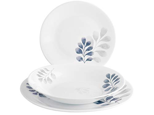 Bormioli Rocco Bor1301 Bormioli, Servizio Piatti Botanica, 18 Pz, Blu, Vetro