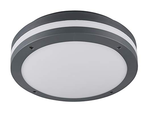 Trio Leuchten Piave 676960142 - Plafoniera A Led Per Esterni, In Plastica, Con Led Da 12 Watt, Con Sensore Di Movimento