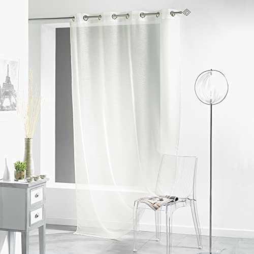 Douceur D'Intérieur, Tenda Con Occhielli Lissea, In Poliestere, Beige (Naturel), 240 X 140 X 240 Cm