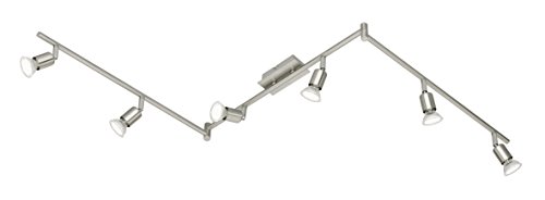 Reality R82946107 Nimes Faretto, 6Xgu10, 3 W Led, Nichel Opaco, 150X14-19.5 Cm
