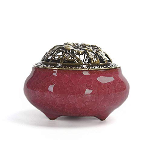 Holzsammlung Bruciatore Per Porta Incenso, Diffusore Di Incenso, Bruciatore Di Incenso In Ceramica Portatile Con Bastone In Ottone Incenso Calabash Pe