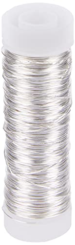 Rayher 2405522 Filo Per Gioielli, Bobina Da 50 M, Filo In Rame Laccato Colorato, Per Lavori Di Gioielleria E Lavori Creativi, Argento, 0.30 Mm Ø