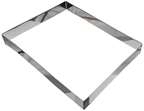 Decora 40 X 30 X H 4,5 Cm 0063769 Rettangolo In Acciaio Inox 40 X 30 X 4.5 Cm, Inossidabile, Argento