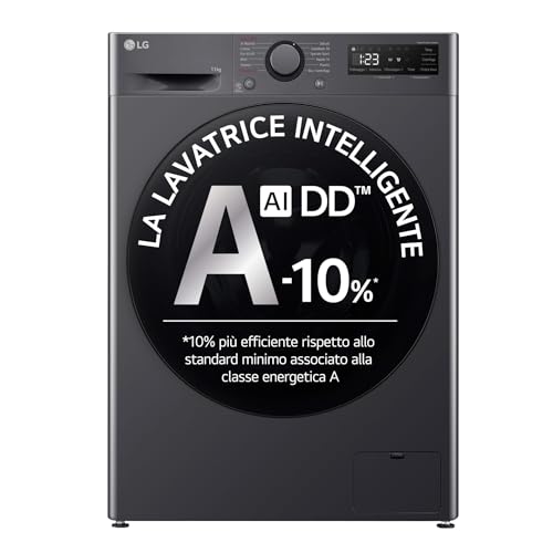 Lg F4R5011Tsmb Lavatrice 11Kg Ai Dd, Classe A-10%, 1400 Giri, Turbowash, Vapore