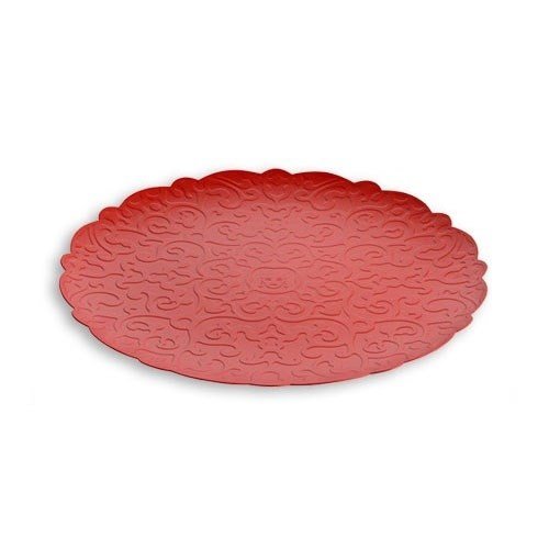 Vassoio Rotondo In Acciaio Col. Rosso Cm 35 Dressed