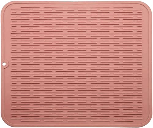 Wxflgh Abtropfmatte Aus Silikon,40 Cm X 30 Cm Umweltfreundlich, Hitzebeständig Und Rutschfest Geschirr Trockenmatte Dick Mit Für Die Ablage Von Bestec
