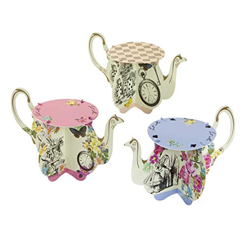Talking Tables Truly Alice - Supporti Per Teiera E Cupcake Per Un Tea Party, Multicolore (Confezione Da 6).