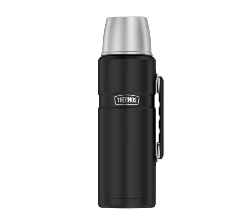 Thermos Thermos King In Acciaio Inox, Nero 1,2 L, Thermos Con Bicchiere 4003.232.120 Lavabile In Lavastoviglie, Thermos Mantiene Caldo 24 Ore Freddo P