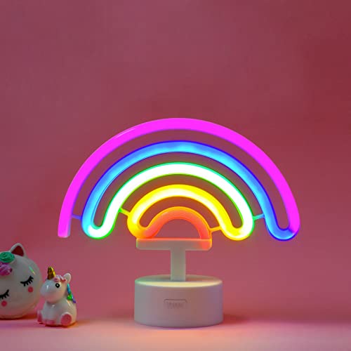 Legami - Lampada Led Effetto Neon, It'S A Sign, H 19 Cm, Tema Rainbow, Doppia Alimentazione, Cavo Usb (Incluso) O Batterie (Non Incluse), Lampada Da T