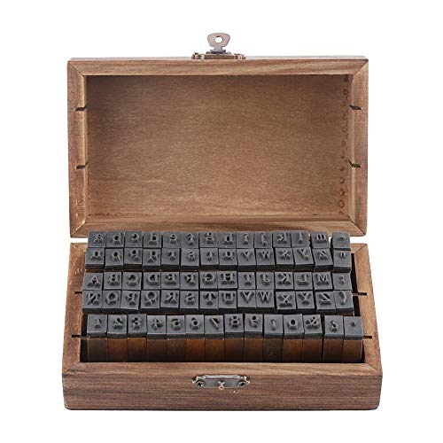 70Pcs Lettera Numero Francobolli Vintage Legno Alfabeto Lettera Timbri Piccola Scatola Di Legno