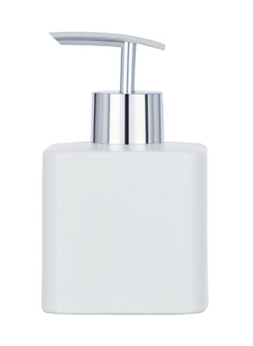 Wenko Dispenser Sapone Hexa Bianco Ceramica - Dispenser Sapone Liquido Capacità: 0.29 L, Ceramica, 7.5 X 13 X 8.5 Cm, Bianco