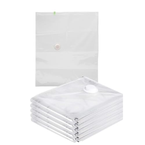 6 Pezzi Sacchetti Sottovuoto Vestiti, Buste Sacchi Sottovuoto Trasparente Per Vestiti Piumone (100X130Cm)