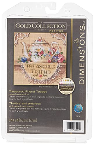 Gold Collection Petite Treasured Friend Teapot Counted Cros-6"X6"