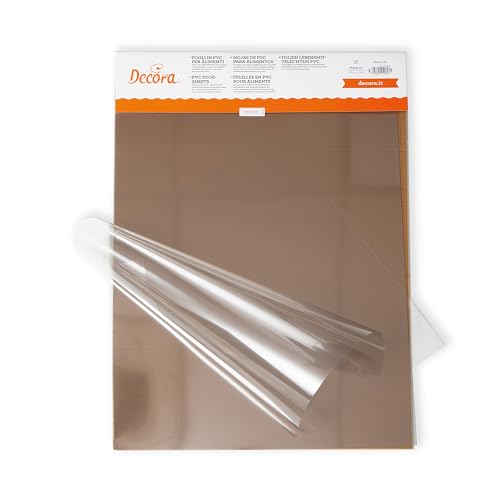 Decora, 0160720 Fogli In Pvc Per Alimenti, Utili Per Foderare Stampi A Cerniera E Cerchi Inox, Perfetti Per Realizzare Semifreddi O Per Creare Decoraz