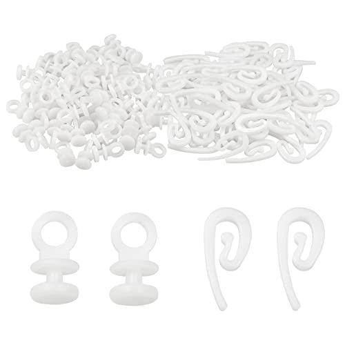 200 Pezzi Ganci Per Tende Per Alianti Per Binari Per Tende In Plastica Bianca Ganci Scorrevoli Per Drappeggi Ganci Per Tende Rulli Nastro Per Tende, P