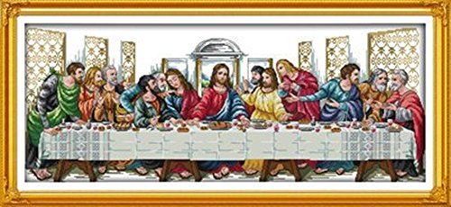 Cleana Arts Stampato Kit Punto Croce, L' Ultima Cena, 11 Ct 94 Cm × 42 Cm