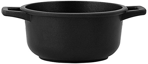 Home H&H Casseruola Fus Antiaderente Granchef 2 Manici Cm14 Pentole Cucina, Alluminio Pressofuso, Nero, 14 Cm