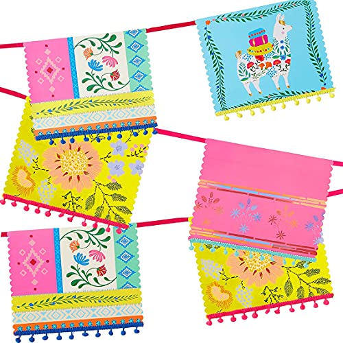 Talking Tables Bandierine Di Carta Con Lama Bohemien (4 M) - Forniture Messicane Colorate Per Feste Di Compleanno, Decorazioni Encanto, Feste Da Giard