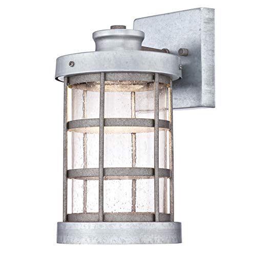 Westinghouse Lighting 63478 Apparecchiatura Da Parete Da Esterno Led A Luce Singola, Finitura In Acciaio Galvanizzato Con Vetro A Bolle Trasparente