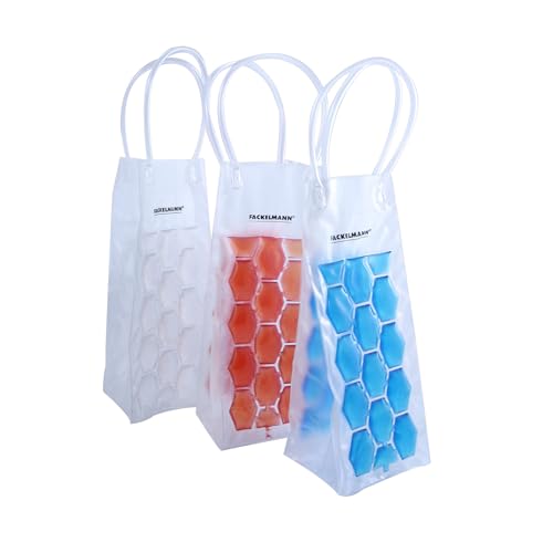Fackelmann Sacchetto Refrigerante Raffredda Bottiglie Con Maniglie Per Il Trasporto, In Plastica Disponibile Nei Colori: Rosso, Blu E Trasparente Dim