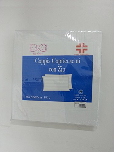 Vivy Victoria Coppia Copricuscino Con Zip Lavabile 100% Cotone Due Federe Zip Salva Cuscino